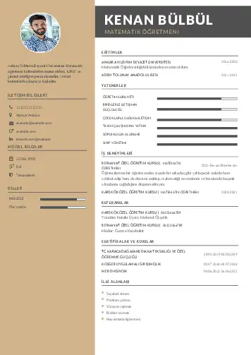 Öğretmen Cv Örnekleri cv indir